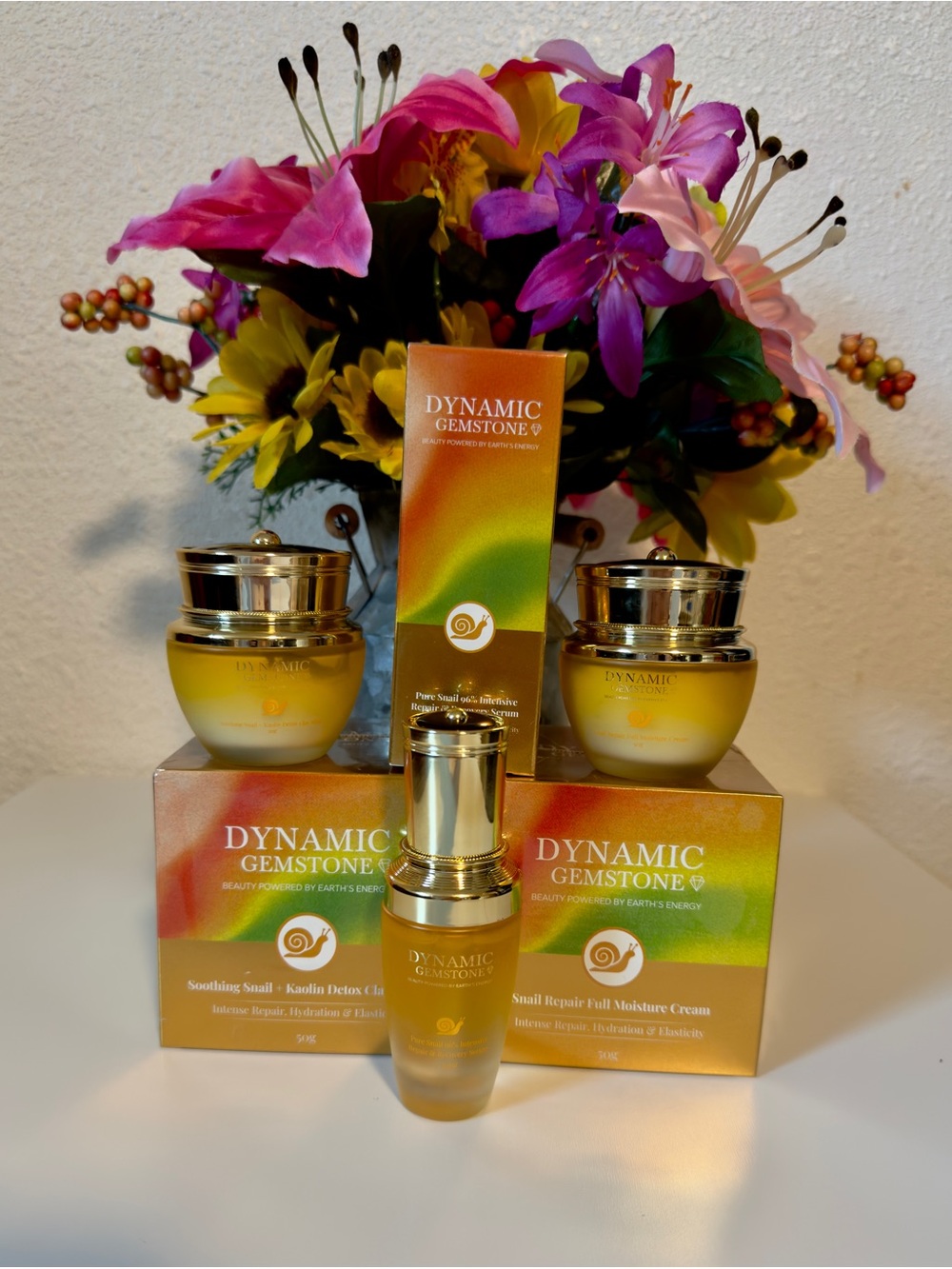 Dynamic Gemstone Concentrated Snail Repair Set, Cream, Serum & Mask